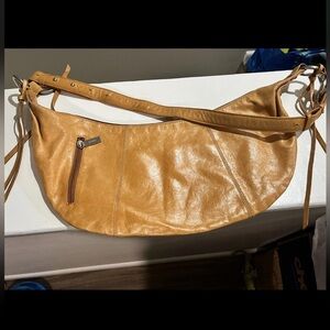 HOBO Genuine Leather Hobo Bag Tan | Soft Slouchy Crossbody Shoulder Purse